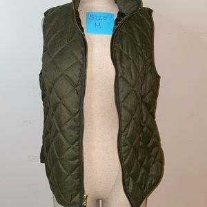 Olive green vest. Perfect for fall.